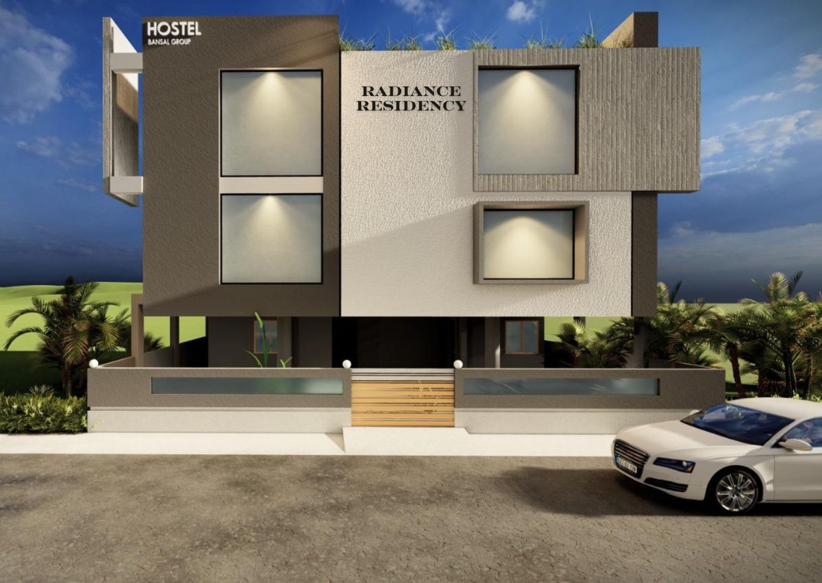 Radiance Residency hostel building exterior near Medicaps University, Rau Indore