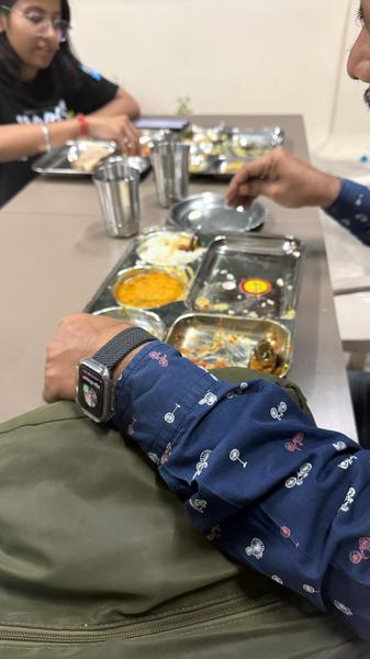 Home-style meals at Radiance Residency hostel dining area